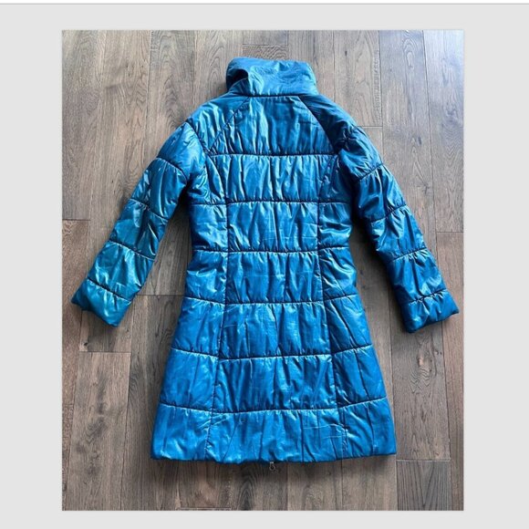 Patagonia Lidia Parka Size XS Teal Long Puffer Jacket Outdoor Winter Insulated - Picture 4 of 8